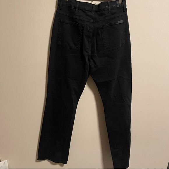 7 For All Mankind Tall Boot Black Straight Distressed Bootcut Jeans-  Size 32 - Picture 8 of 13